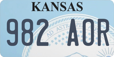 KS license plate 982AOR