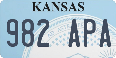 KS license plate 982APA
