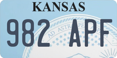 KS license plate 982APF