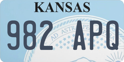 KS license plate 982APQ