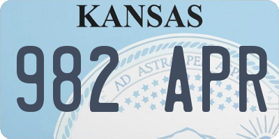 KS license plate 982APR
