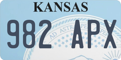 KS license plate 982APX