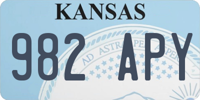 KS license plate 982APY