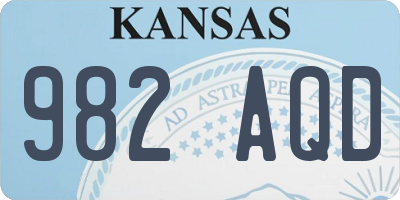 KS license plate 982AQD