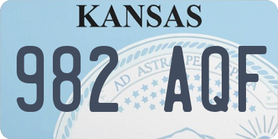 KS license plate 982AQF
