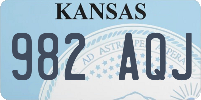 KS license plate 982AQJ