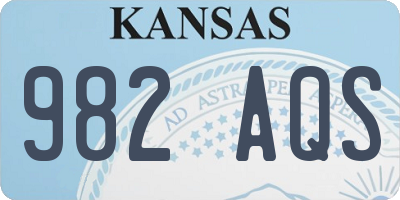 KS license plate 982AQS