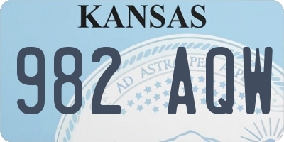 KS license plate 982AQW