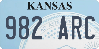 KS license plate 982ARC