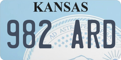 KS license plate 982ARD
