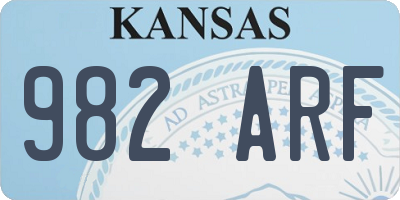 KS license plate 982ARF
