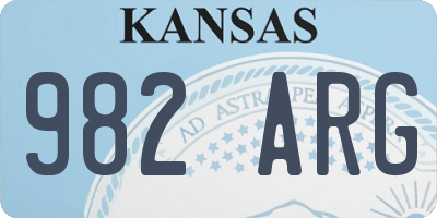 KS license plate 982ARG