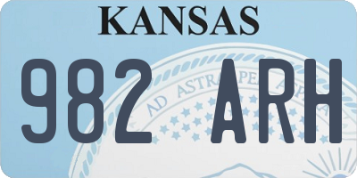 KS license plate 982ARH