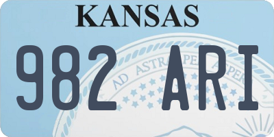 KS license plate 982ARI