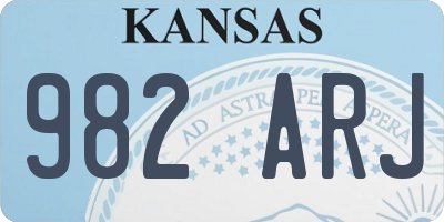 KS license plate 982ARJ