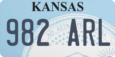 KS license plate 982ARL