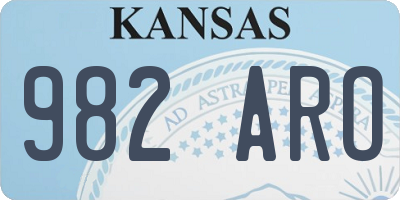 KS license plate 982ARO