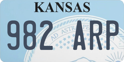 KS license plate 982ARP