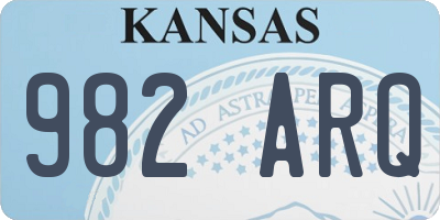 KS license plate 982ARQ
