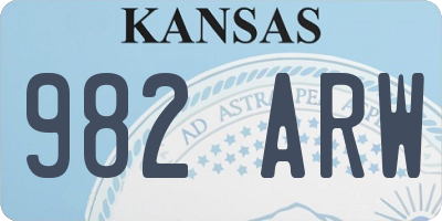 KS license plate 982ARW