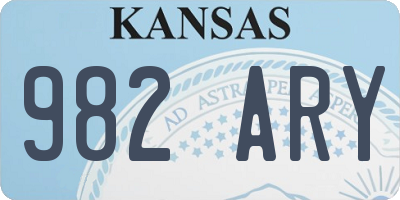 KS license plate 982ARY