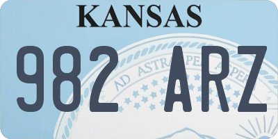 KS license plate 982ARZ
