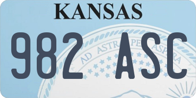 KS license plate 982ASC