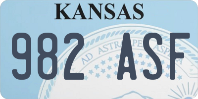 KS license plate 982ASF
