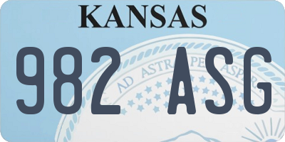 KS license plate 982ASG