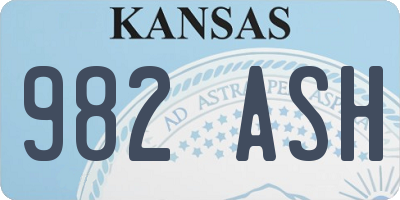 KS license plate 982ASH