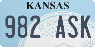 KS license plate 982ASK