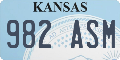 KS license plate 982ASM