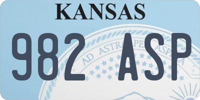 KS license plate 982ASP