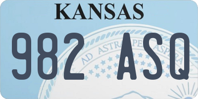 KS license plate 982ASQ