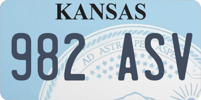 KS license plate 982ASV