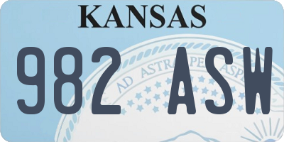 KS license plate 982ASW
