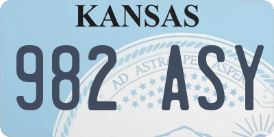 KS license plate 982ASY