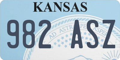 KS license plate 982ASZ