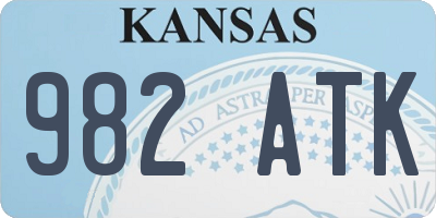 KS license plate 982ATK