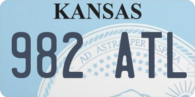 KS license plate 982ATL