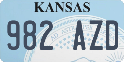 KS license plate 982AZD