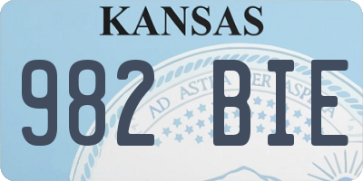 KS license plate 982BIE