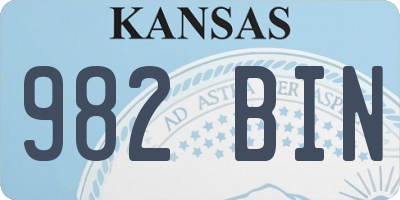 KS license plate 982BIN