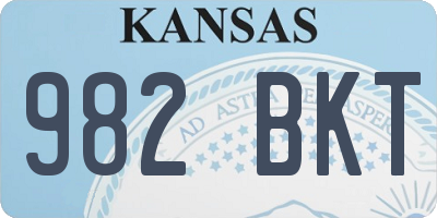 KS license plate 982BKT