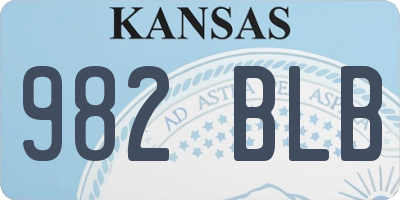 KS license plate 982BLB