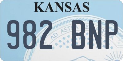 KS license plate 982BNP