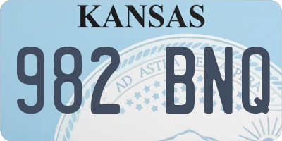KS license plate 982BNQ
