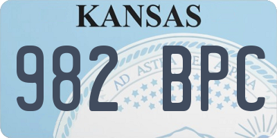KS license plate 982BPC