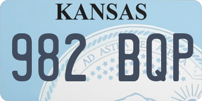 KS license plate 982BQP