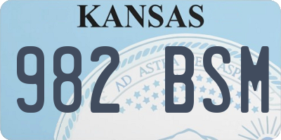 KS license plate 982BSM